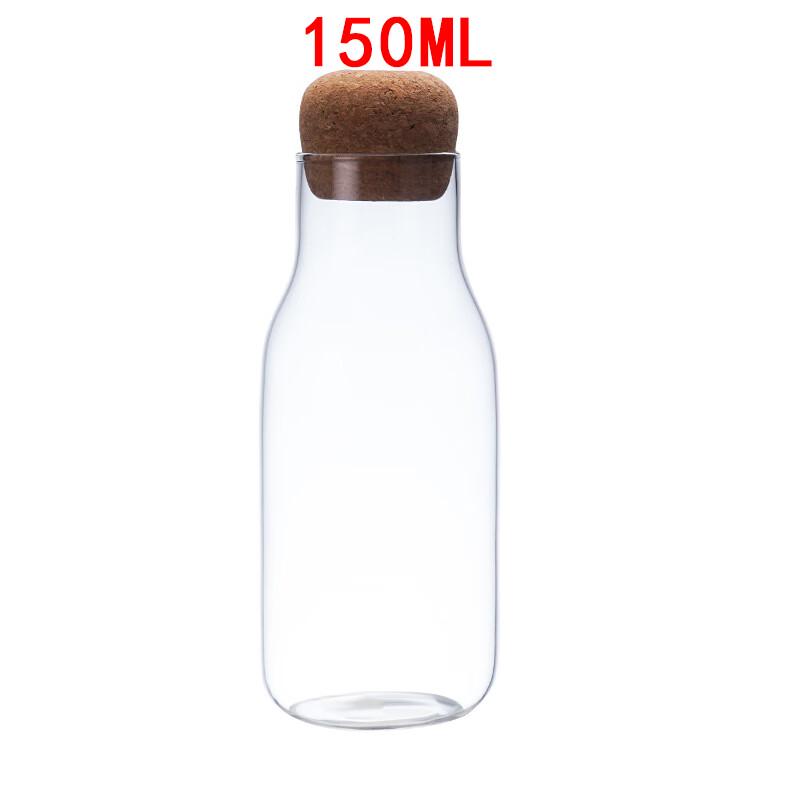 Japanese Style Transparent Glass Storage Jars with Cork Lids