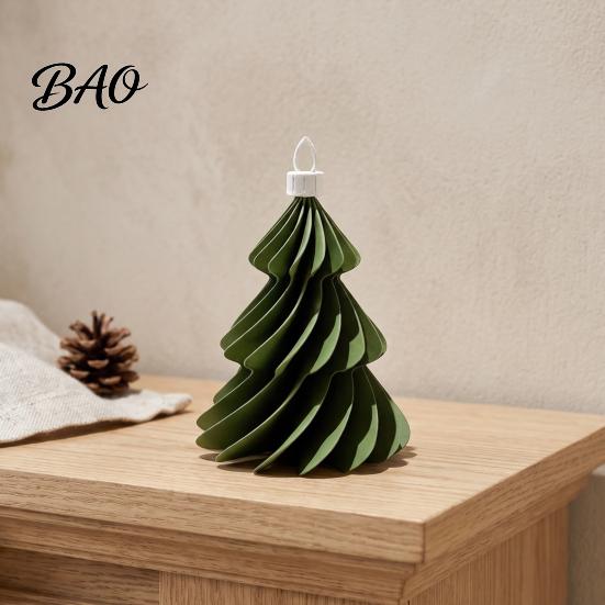 Lightweight 3D Christmas Tree Decor Printed Ornament, Honeycomb Origami Hanging Decoration Modern Xmas Window Decorations for Holiday Party