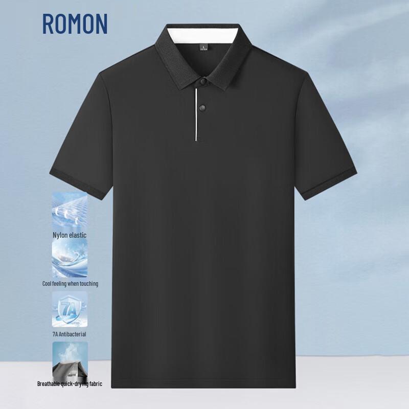 

ROMON Men s 7A Anti-Bacterial Ice Silk Polo Shirt M