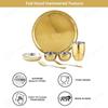 Heavy Gauge Stainless Steel Dinner Set | Gold PVD Plated Steel Thali Set | Stainless Steel Dinner Set for Kitchen | Pack of 1
