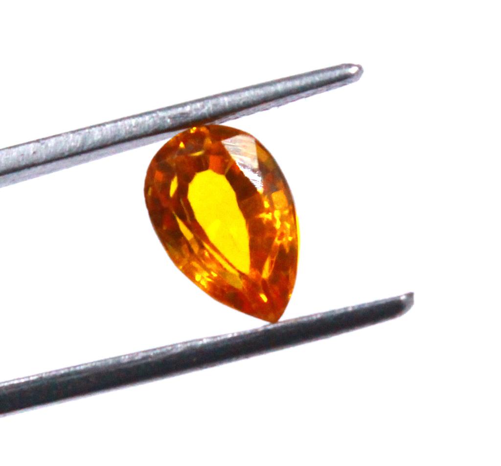 4.00 Carat Christmas Day Certified Pear Shape Orange Sapphire Sri Lanka Gemstone SN193