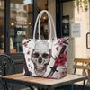 Skull Cherry Blossom Print Fashion Casual Shoulder Tote Bag