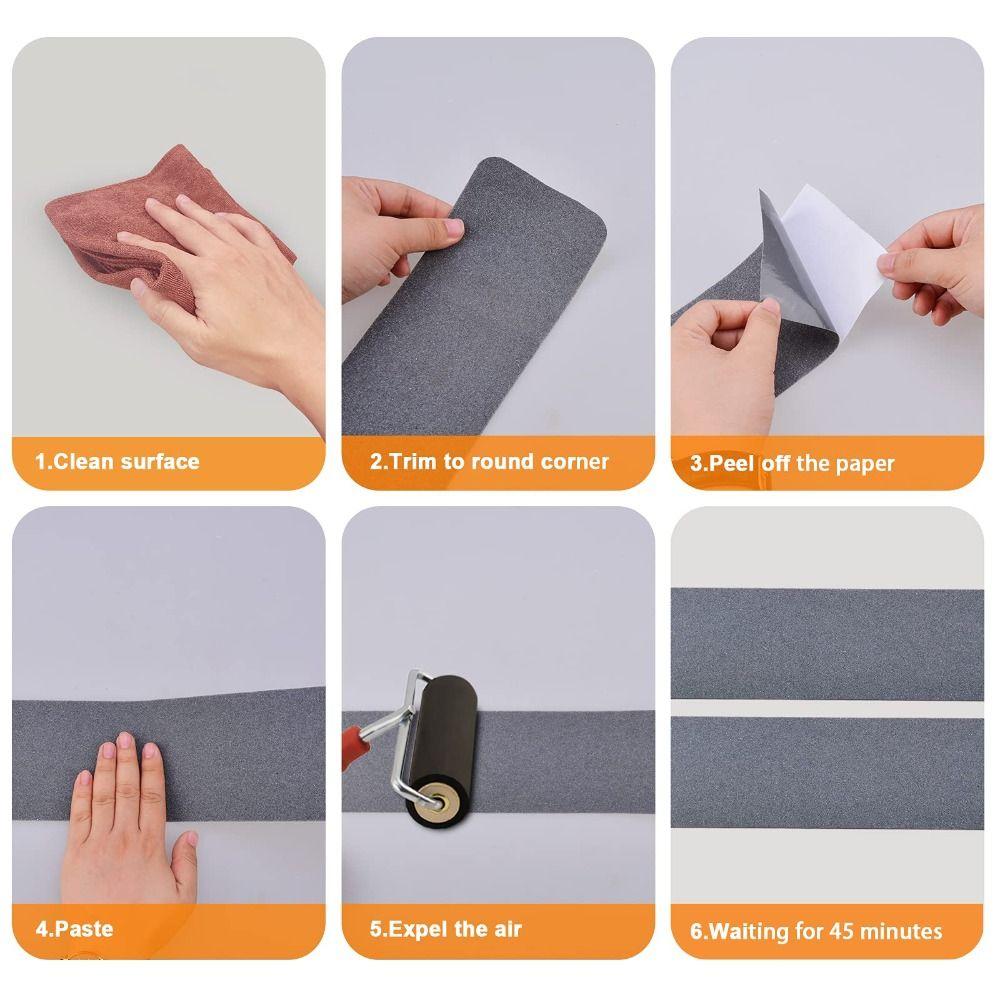 Nastro Antiscivolo Opaco Portatile 5m/rotolo Adesivo Antiscivolo per Pavimenti in PVC Impermeabile Nastro Adesivo per Tappeti per Gradini delle Scale