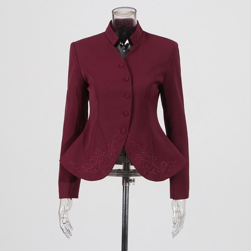 Elegantní oblek ve francouzském stylu: 2025 3D Vyšívaná bunda a Plisovaná sukně s vysokým pasem Dvoudílný