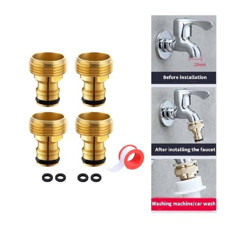 Practical 3/4Inch Garden Hose Male Thread Quick Connection Adapters Stainless Steel Tap Fitting for Sprinklers and Hoses