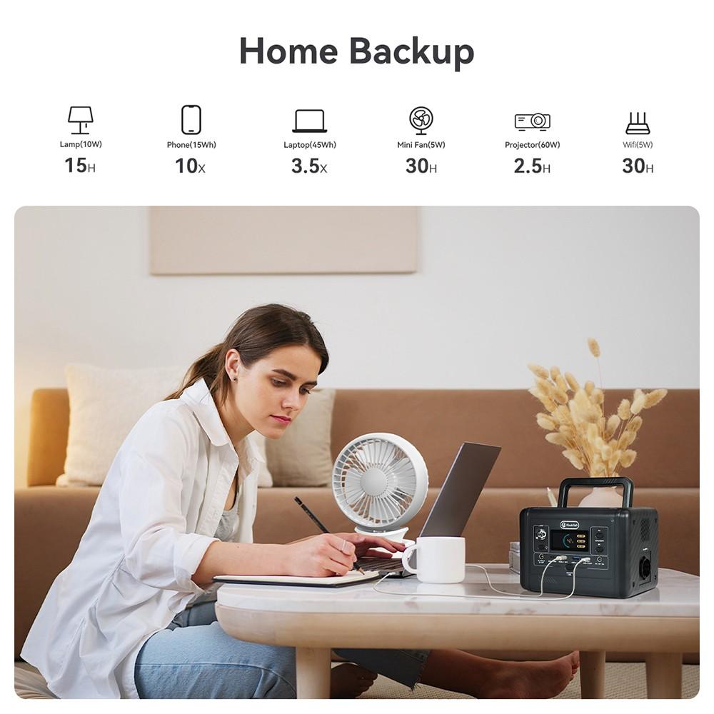 Flashfish T200 200W Portable Power Station, 153.6Wh LiFePO4 Battery, 400W Surge, Pure Sine Wave AC, 60W PD USB-C Fast Recharge