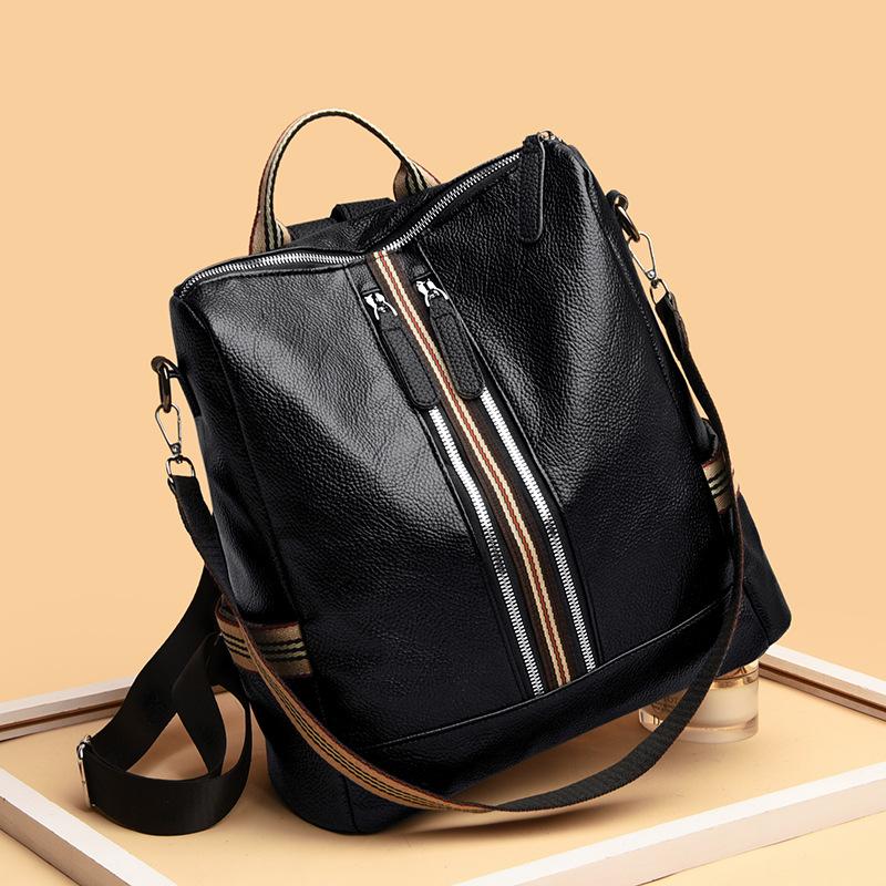 Bags Women'S Trendy Backpacks Women'S Fashion Pu Student School Bags One Shoulder Portable Multi-Purpose Retro Backpacks