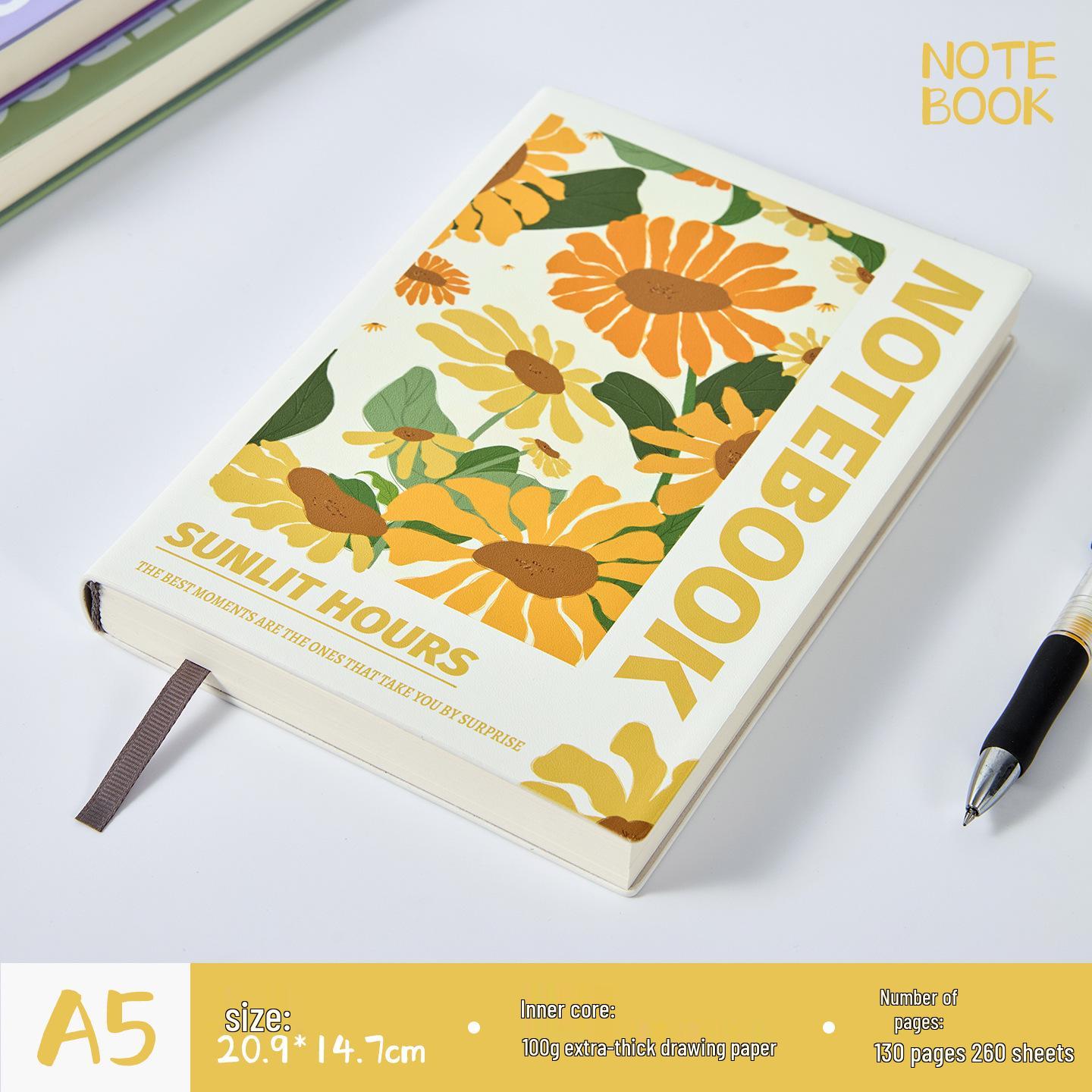 Hand-Painted Floral A5 Thickened Business Planner & Daily Diary Notebook