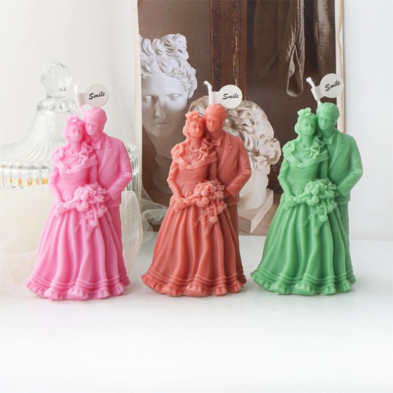 Groom and Bride Shape Silicone Candle Mold Perfect Gift for Art Enthusiasts