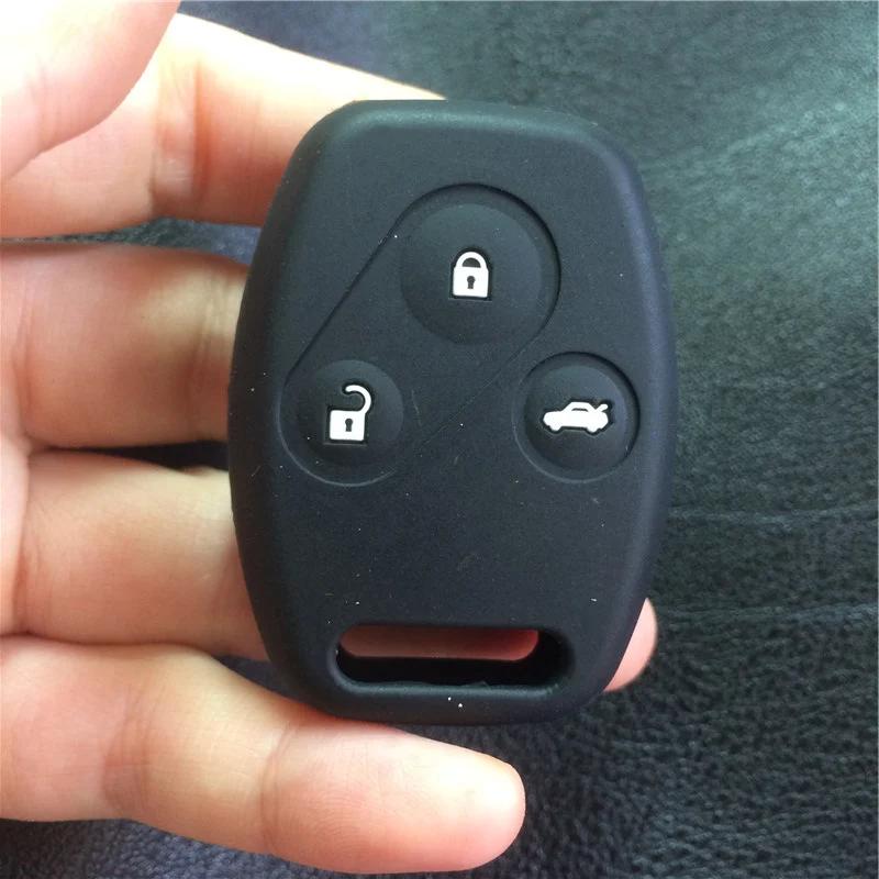 silicone rubber car key cover case for Honda 08 Accord CR-V Civic Fit Freed StepWGN 3button key