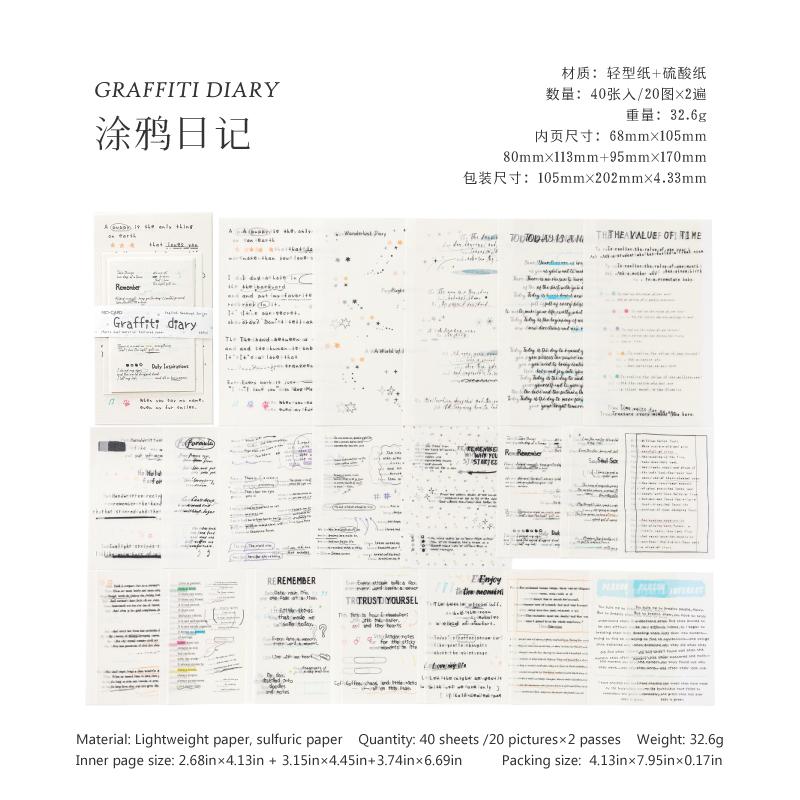 40 Sheets Vintage Collage Paper for Scrapbooking Journaling Card Making DIY Retro Creative Memo Stationery Material