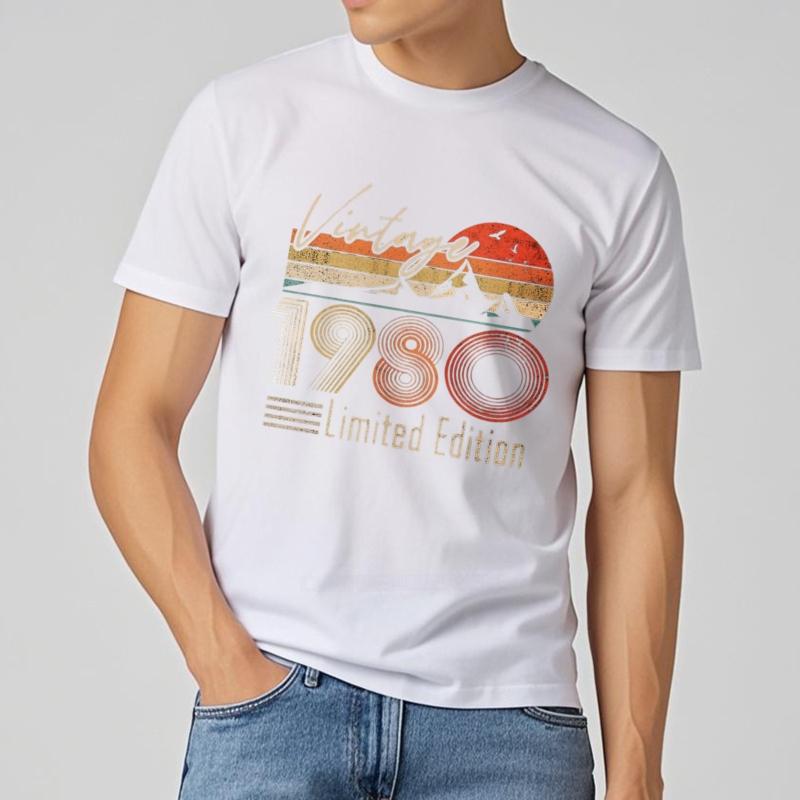 Men Brand Tshirt Streetwear Summer Men T Shirt Vintage 1980 Limited Edition Sunset Mountains Short Sleeve Workout O Neck Tops