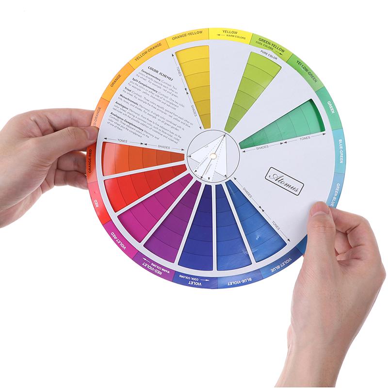Paper Card Color Mixing Wheel Ink Round Central Circle Rotates Tattoo Nail