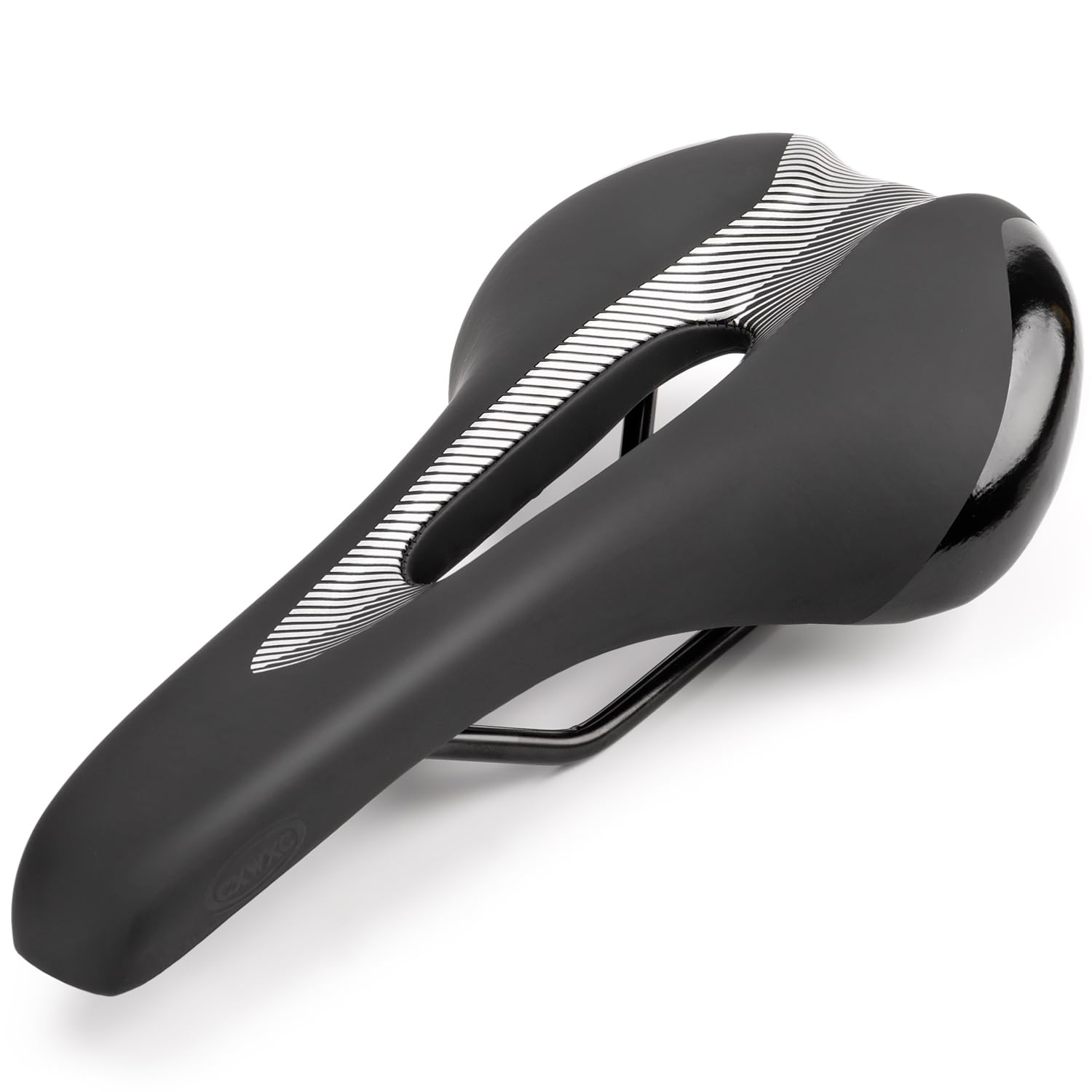 

CXWXC Bicycle Saddle, Comfortable, Memory Foam, Soft, Thick, Black/Silver (FU-C19)