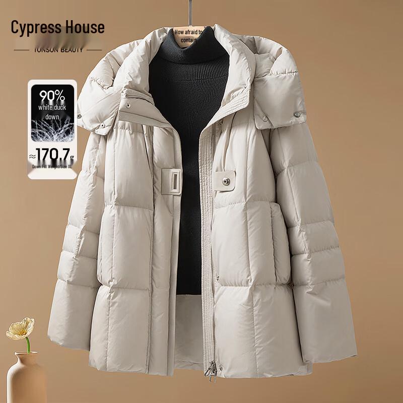 

Женская зимняя куртка Sibaishe с капюшоном, свободного кроя, на 90% из пуха L