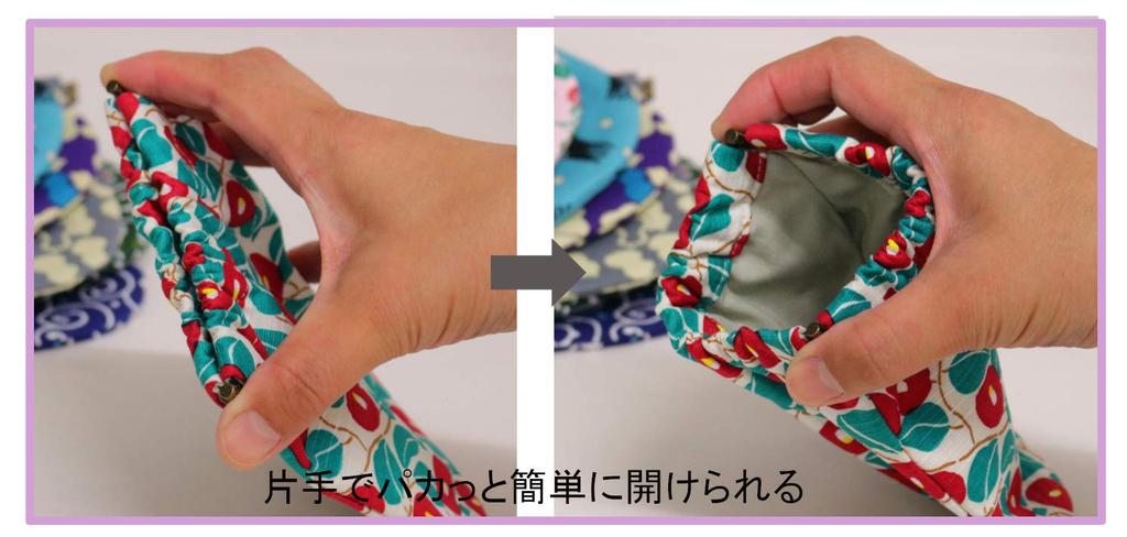 Kyosuke 16 X Dot Arabesque Navy Blue Japanese-made Spring-Cloth Pouch, 12cm, Pattern,