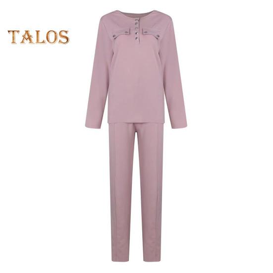 2 Teile/satz Damen Top Hosen Anzug Rundhals Langarm Einfarbig Bluse Elastische Taille Slim Fit Hose Alltagskleidung Sport Outfit Herbst Frühling