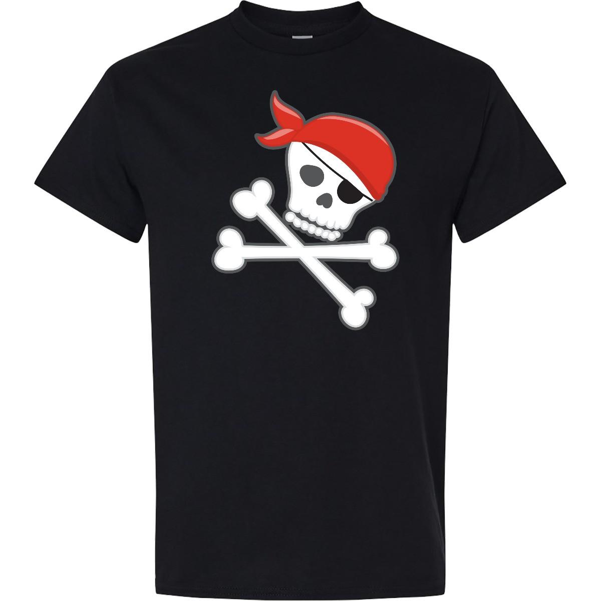 Inktastic Pirate Skull And Crossbones T-Shirt Pirates Ship Eye Patch Lost At Sea S