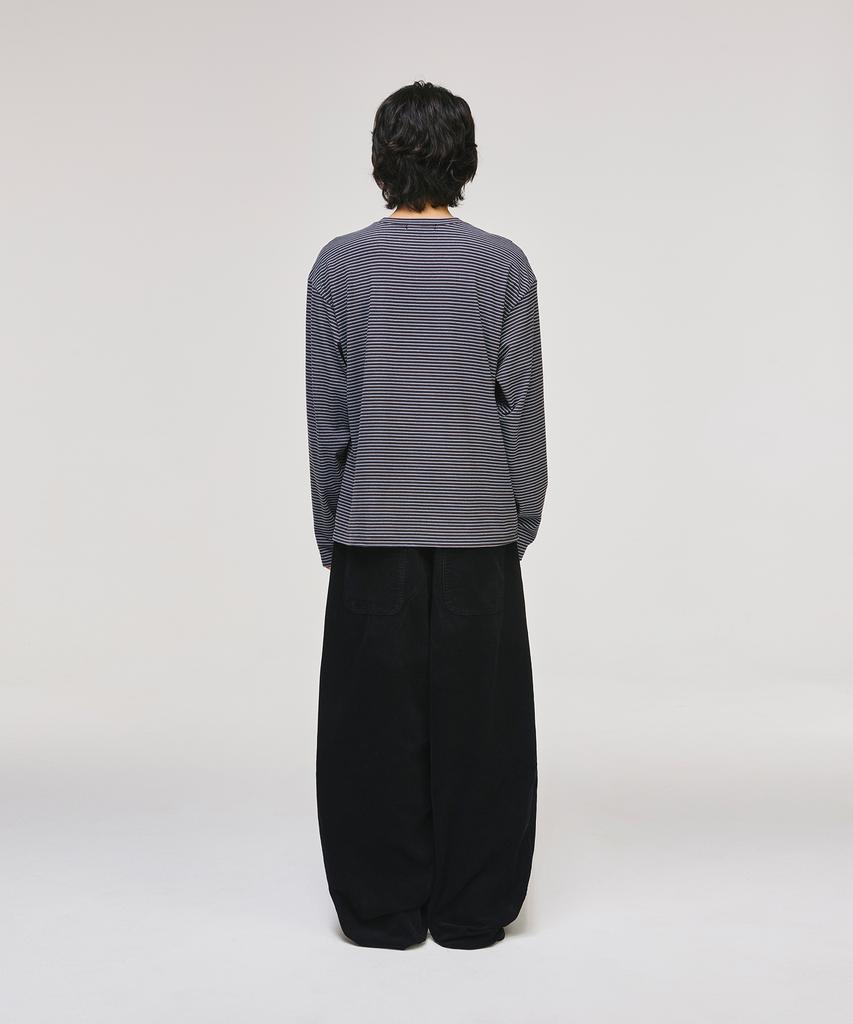 SIGNATURE Wide Curved Dart Corduroy Pants [Black]