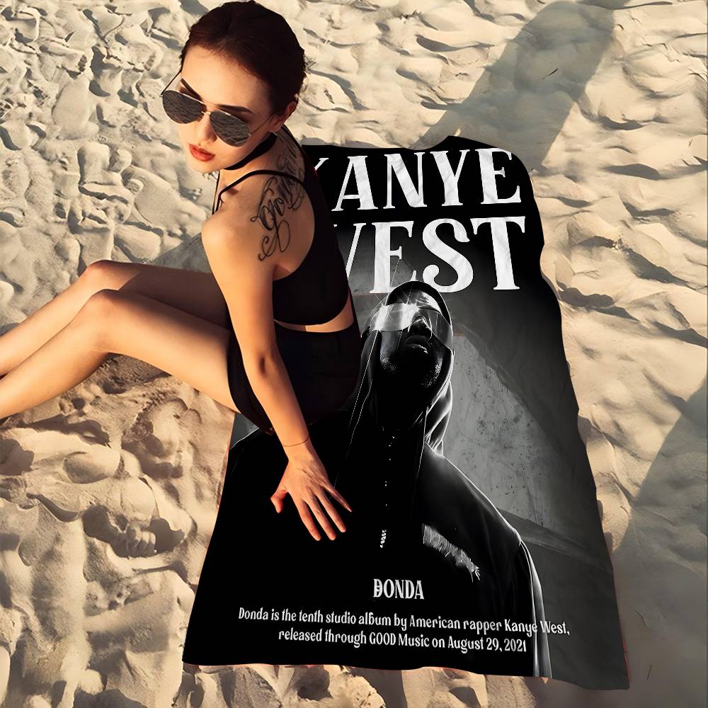 1PC K-Kanye W-West Y-Ye Rapper Microfiber Beach Towel Absorbent Quick Dry Soft Yoga Swimming Resort Mountain Climbing Towel