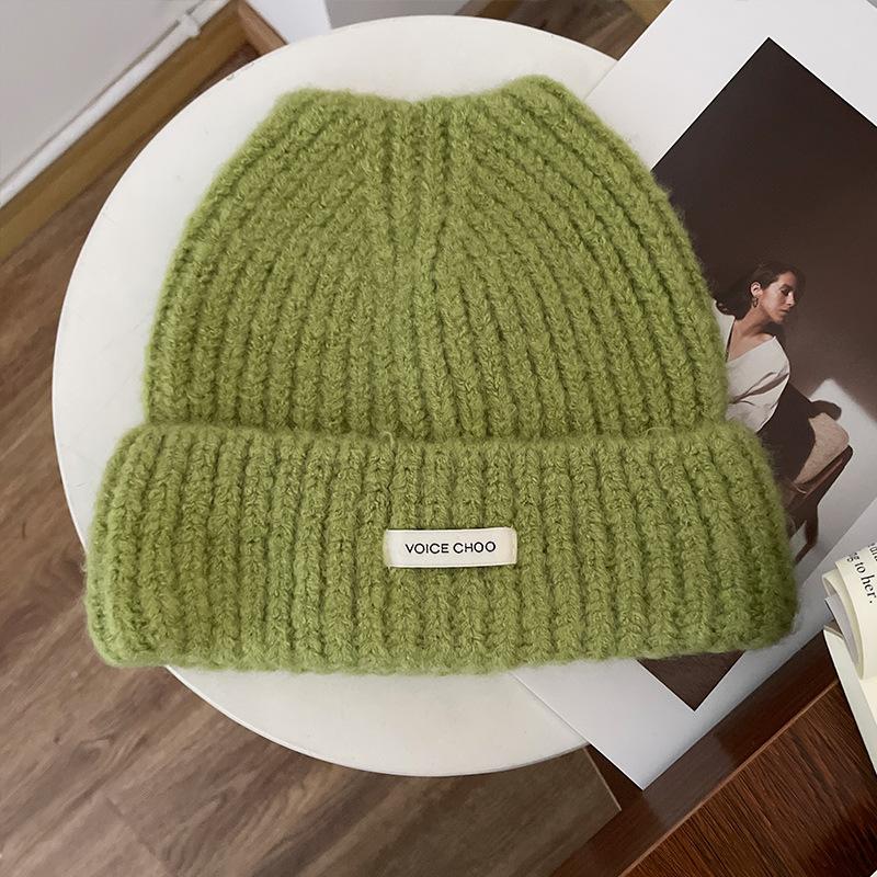 

Autumn and Winter Big Head Circumference To Keep Warm and Show Face Small Pink Casual Dome Shopping Knitted Hat Cold Hat Pile Hat One Size