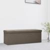 Day and Night - Day and Night Brown Faux Linen Folding Storage Bench