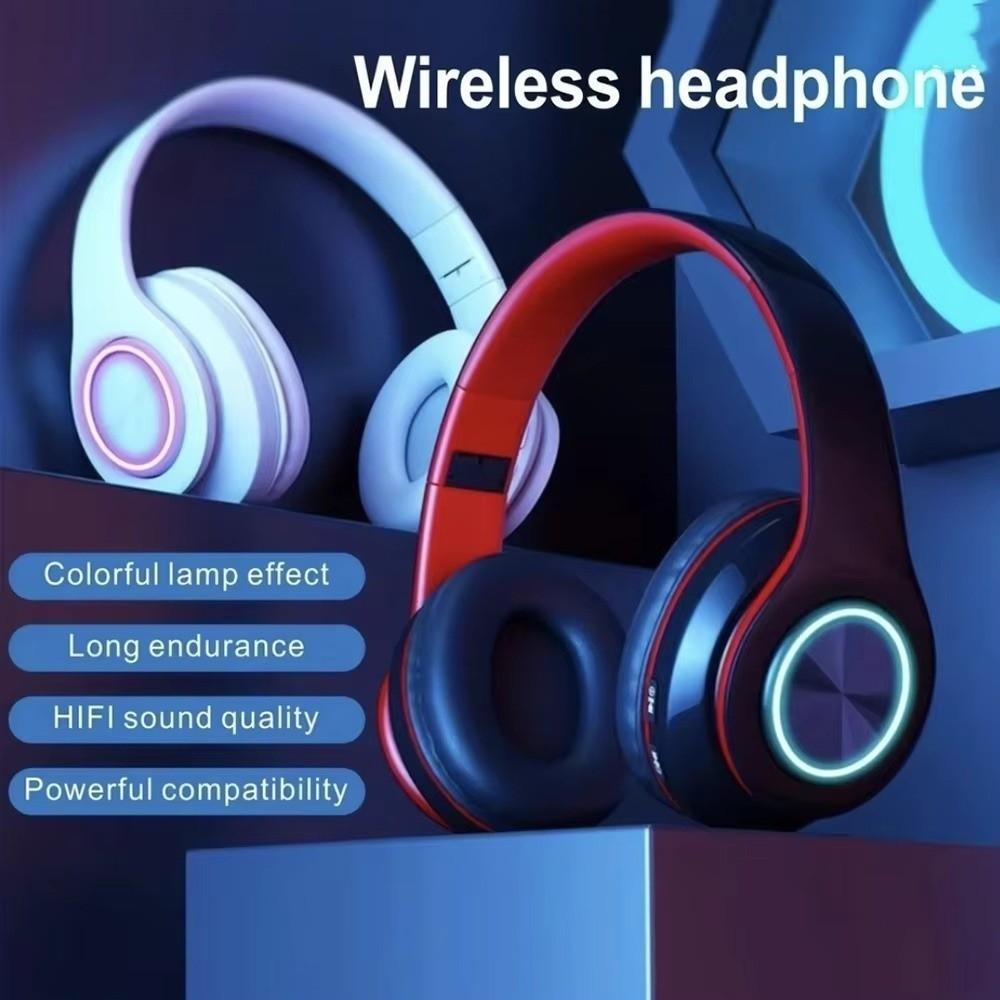 RGB Lighting Noise Cancelling Headphones HIFI Audio Wireless Headphones Sports Use