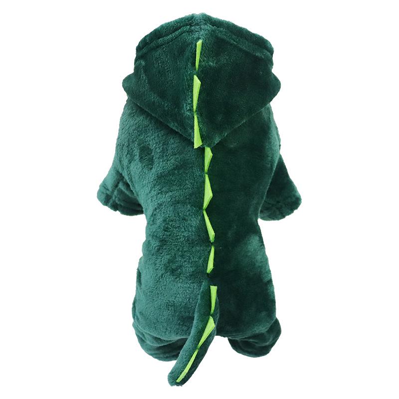 

Dog and Cat Autumn/Winter Fleece Suit - Cartoon Style for Small/Medium Pets, Four-Legged Design 2XL зелёный