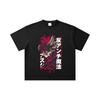 260 GSM Double Yarn 32 Count 100% Cotton Black Clover V5 Asta Demon Print Unisex Heavy Cotton T Shirt