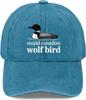 Stupid Canadian Wolf Bird Hat for Mens Classic Washed Distressed Baseball Cap