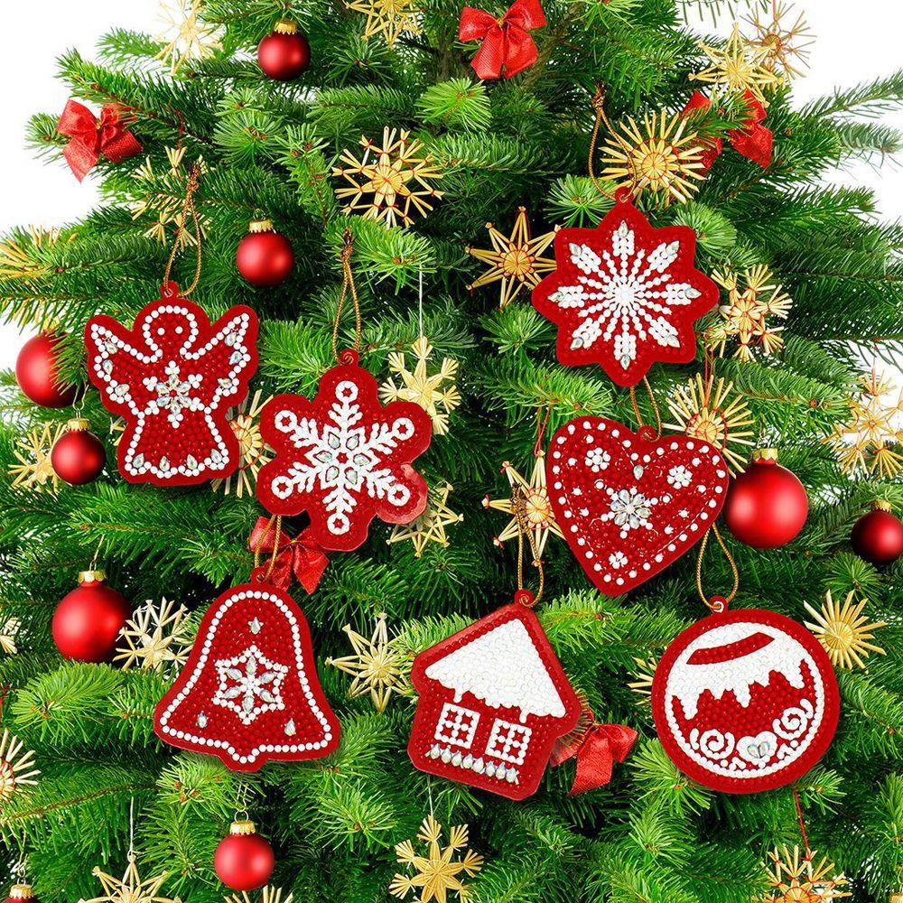 Cross Stitch 5D Diamond Painting Christmas Tree Pendant Special Shape Rhinestones Xmas Ornament