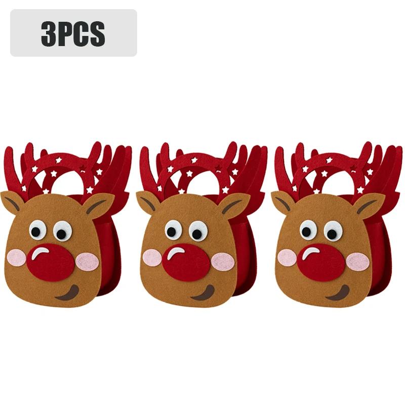 1-20PCS 2025 Christmas Gift Bag Creative Felt Cloth Children Candy Gift Bag Christmas Eve Handheld Portable Apple Bag