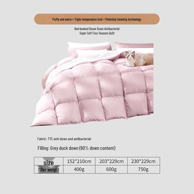 FUANNA 90% Grey Duck Down Comforter