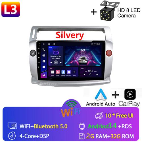 Android 14 Car Radio for Citroen C4 C-Triomphe C-Quatre 2004-2009 Multimedia Video Player Navigation GPS Carplay 4G QLED Screen