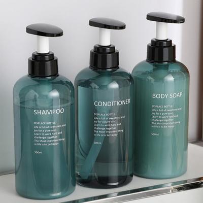 3pcs Soap Bottle 500ml Lotion Shampoo Shower Gel Holder Hair Conditioner Refillable Empty Press Bottle
