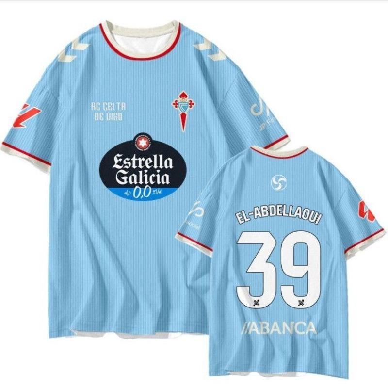Maillot de Football pour Fan du Royal Vigo Celta Saison 26-27 Impression 3D Séchage Rapide Entraînement Sportif Haut à Manches Courtes