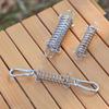4Pcs Camping Tent Wind Rope Spring Buckle Tent Tensioner Camping Deck Pegs With Carabiner Clips Awning Tightener Fixed Hook