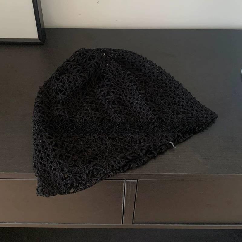 

Womens Airy Lace Mesh Cap With Adjustable Fit For Casual Fashion Black