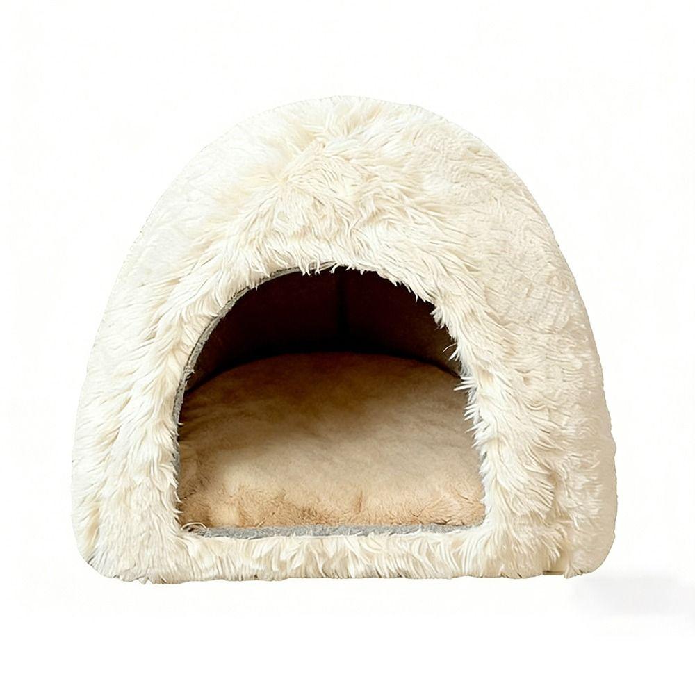 New Flannel Pet Bed Cozy Cave Nest Warm Cat House Soft Pet Mattress Indoor Use