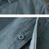 Korean Fashion Men Tops Spring/Autumn Daily Casual Long Sleeve Pure Cotton Shirts Square Collar Corduroy Solid Color Shirt Simple Style Men Clothing