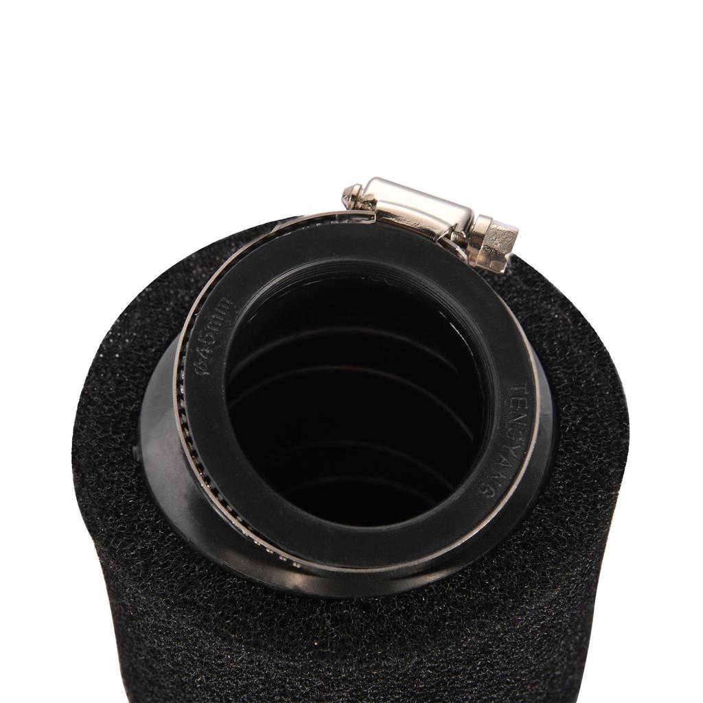45mm Angled Sponge Air Filter for Motorcycle/ATV - Black, Compatible with Various Models