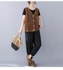 Retro Artistic Hollow-Out Knit Vest – Women's Loose Cotton-Linen Cardigan