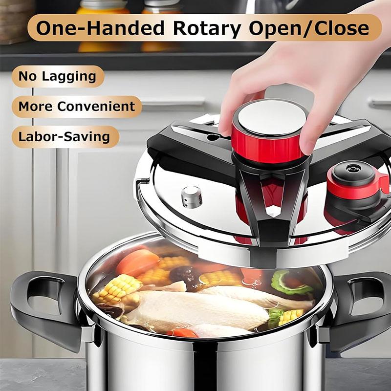Stainless Steel Pressure Cooker Cooking Pot 1.8L 2.4L 5L 7L Induction Compatible Pressure Cooker Cookware with Extra Glass Lid