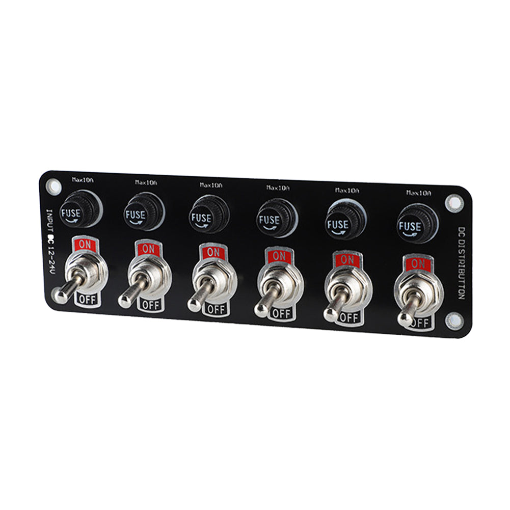 3 Gang/6 Gang Toggle Switch Panel 12V/24V On/Off Rocker Toggle Switch with 10A Fuse Racing Cars RV Camper Marine Boat Yacht