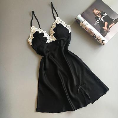 Camicia da notte estiva da donna: Pigiama corto sexy con cuscinetto per il petto e bretelle
