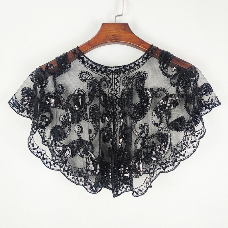 Bolero versatil din dantelă: Șal european și american de vară cu paiete și plasă