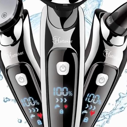 Hatteker Electric Shaver Rechargeable Cordless Hair Clippers Electric Razor for Men 3 In 1 Grooming Kit Shaving Machine