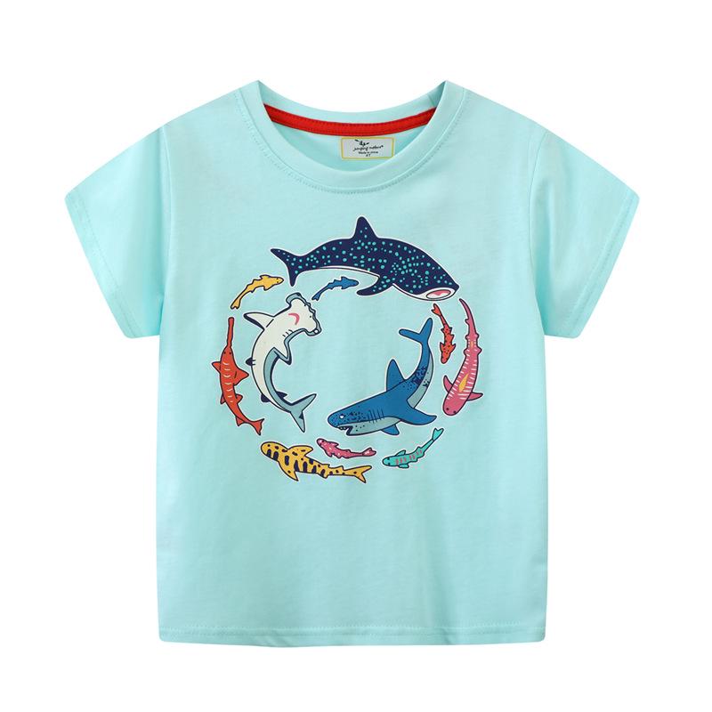 2026 Boys Luminous Cartoon Short-Sleeved T-shirt, European & American Style, Spring & Summer Collection 2T