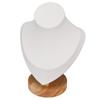 Necklace Display Holder Log Flannel PU Leather Necklace Holder Stand for Retail Store White