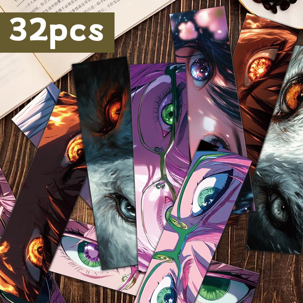 32 Stück, Anime-Augen-Lesezeichen, Schulanfang, Weihnachten, Halloween, Lehrertag, Geeignet für Leser und Geburtstagsgeschenke.